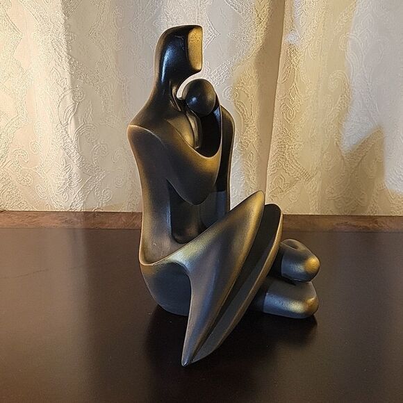 BRAND NEW WOME &MEN STATUE BRONZE ABSTRACT COUPLE LOVERS SCULPTURE ROMANCE ART - Picture 15 of 16